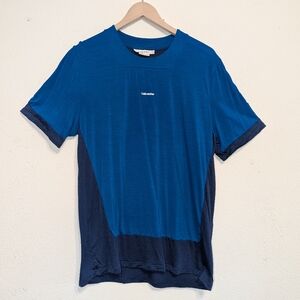 Icebreaker Zoneknit Men's size Large Short Sleeve Merino Blend Blue Base layer